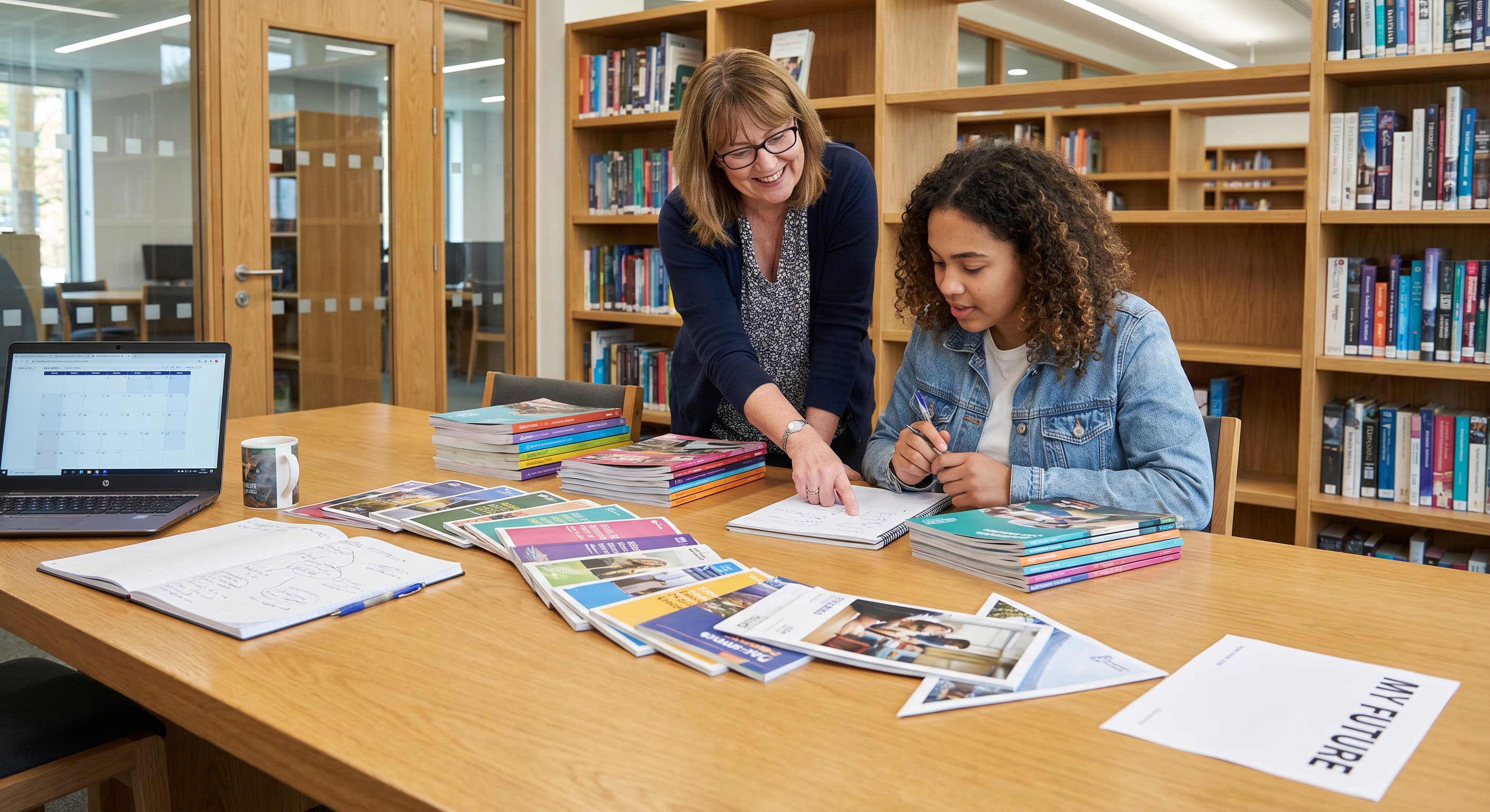 A Student International adviser planning study abroad steps with a family.