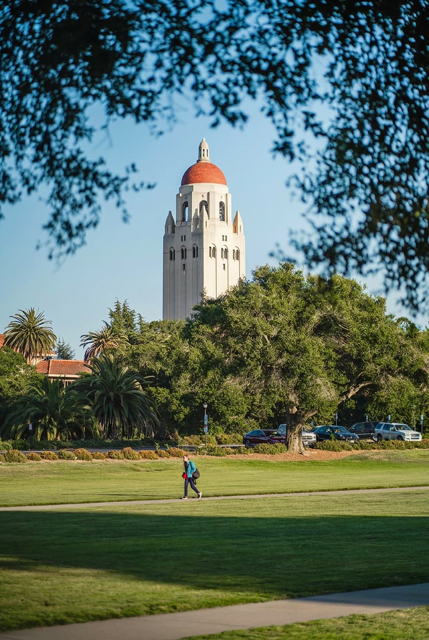 A historic university archway on a US campus.